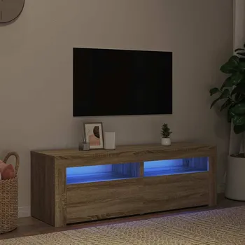 Televizní stolek vidaXL TV skříňka s LED osvětlením 120x35x40 cm [804360] Barva: dub sonoma