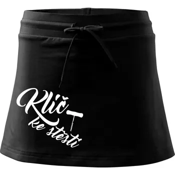 Dámská sukně Klíč ke štěstí vývrtka jednoduchá - Sportovní sukně - two in one - M ( Černá )