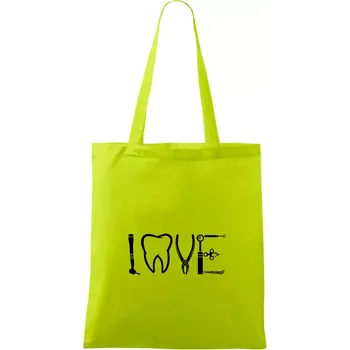 Love zubař - Taška bavlněná - 42 x 38 cm ( Limetková )