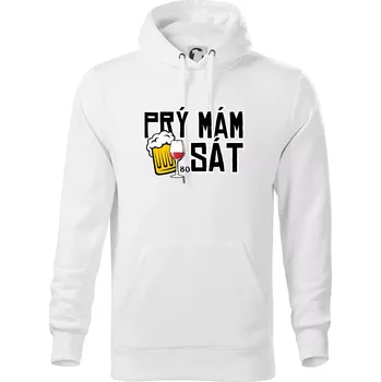 Pánská mikina Prý mám 80 SÁT - Mikina pánská Cape s kapucí - 5XL ( Bílá )