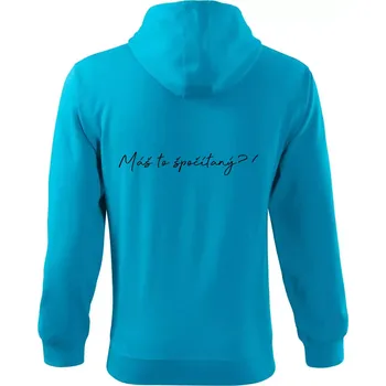 Pánská mikina Matematika - máš to spočítaný - Mikina s kapucí na zip trendy zipper - 3XL ( Světlý tyrkys )