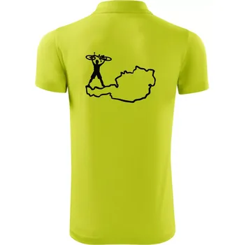 Pánská košile Cyklista - Mapa Rakouska - Polokošile Victory sportovní (dresovina) - S ( Limetková )