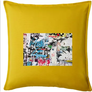 Polštář Otrhaná nástěnka - Polštář 50x50 - 50x50 - Pouze potah ( Žlutá )