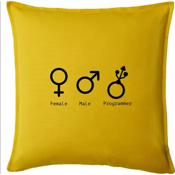 Polštář Female male programmer - Polštář 50x50 - 50x50 - Pouze potah ( Žlutá )
