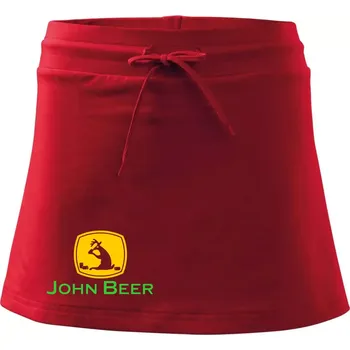 Dámská sukně John Beer jelen s pivem - Sportovní sukně - two in one - XS ( Červená )