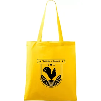 Vstávám se slepicemi - Taška bavlněná - 42 x 38 cm ( Žlutá )