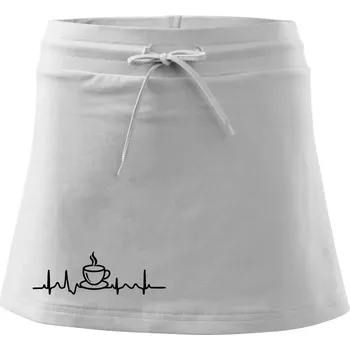 Dámská sukně EKG hrnek kávy - Sportovní sukně - two in one - S ( Bílá )