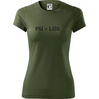 Dámské tričko Psi > Lidi - Dámské Fantasy sportovní (dresovina) - 2XL ( Khaki )