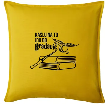 Polštář Kašlu na to, jdu do Bradavic - Polštář 50x50 - 50x50 - Pouze potah ( Žlutá )