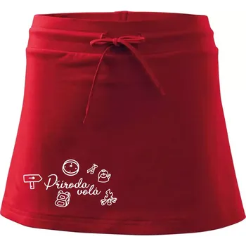Dámská sukně Ikony - příroda volá - Sportovní sukně - two in one - L ( Červená )