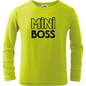 Chlapecké oblečení Big boss mini boss - Triko dětské Long Sleeve - 122 cm/6 let ( Limetková )