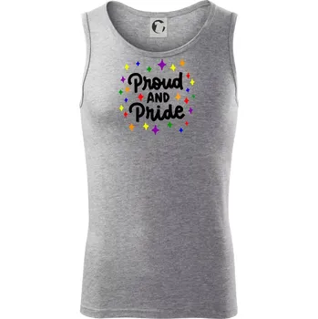 Proud and pride hvězdy - Tílko pánské Core - XL ( Tmavě šedý melír )