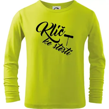 Dětská móda Klíč ke štěstí vývrtka jednoduchá - Triko dětské Long Sleeve - 134 cm/8 let ( Limetková )