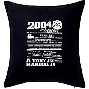 Polštář 2004 v kostce - Polštář 50x50 - 50x50 - Pouze potah ( Černá )