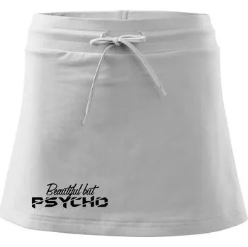 Dámská sukně Beautiful but PSYCHO - Sportovní sukně - two in one - XS ( Bílá )