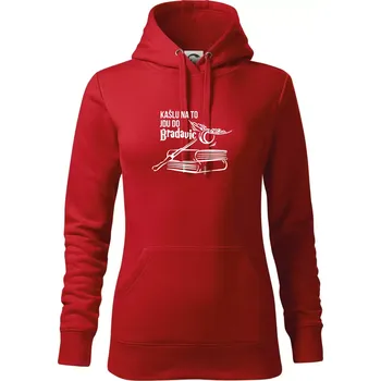 Dámská mikina Kašlu na to, jdu do Bradavic - Mikina dámská Cape s kapucí - L ( Červená )