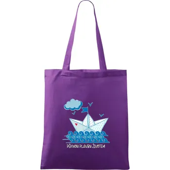 Pěknou plavbu životem - Taška bavlněná - 42 x 38 cm ( Fialová )