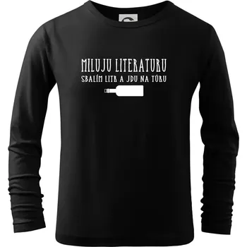 Miluju literaturu - Triko dětské Long Sleeve - 158 cm/12 let ( Černá )