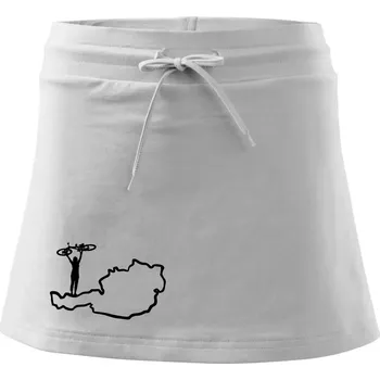 Dámská sukně Cyklistka - Mapa Rakouska - Sportovní sukně - two in one - XL ( Bílá )