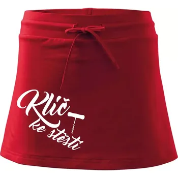 Dámská sukně Klíč ke štěstí vývrtka jednoduchá - Sportovní sukně - two in one - M ( Červená )