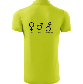 Pánská košile Muž žena programátor - Polokošile Victory sportovní (dresovina) - XL ( Limetková )