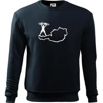 Pánská mikina Cyklista - Mapa Rakouska - Mikina Essential pánská - XL ( Námořní modrá (téměř černá) )