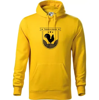Pánská mikina Vstávám se slepicemi - Mikina pánská Cape s kapucí - XL ( Žlutá )
