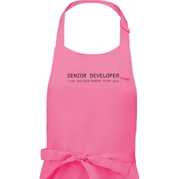 Kuchyňská zástěra Senior developer google better than you - Pánská zástěra na vaření - Univerzální velikost ( Růžová )
