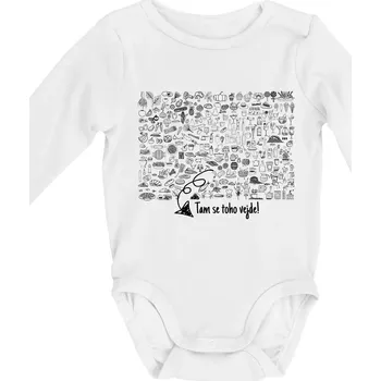 Kojenecký body Tam se toho vejde! - Body kojenecké s dlouhým rukávem - Dlouhý r. do 3 měs ( Bílá )
