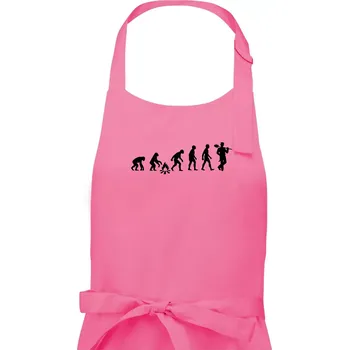 Kuchyňská zástěra Evoluce kominík v klobouku - Pánská zástěra na vaření - Univerzální velikost ( Růžová )