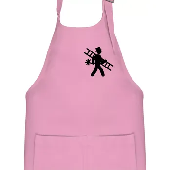 Kuchyňská zástěra Kominík logo prso - Dětská zástěra na vaření - Univerzální velikost ( Růžová )