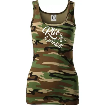 Dámské tričko Vývrtka mechanická - Klíč k přežití - Dámské Maskáčové tílko - M ( Hnědý maskáč )