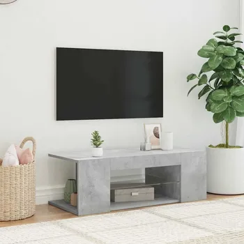 Obývací pokoj vidaXL TV skříňka s LED osvětlením 90 x 39 x 30 cm [804244] Barva: Betonová šedá