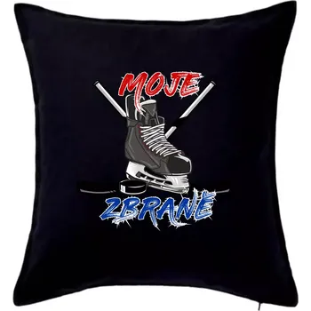 Polštář Moje zbraně - hokej - Polštář 50x50 - 50x50 - Včetně výplně ( Černá )