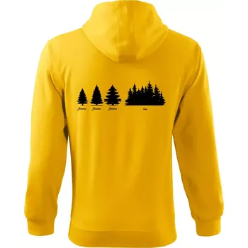Pánská mikina Evoluce lesa - Mikina s kapucí na zip trendy zipper - L ( Žlutá )