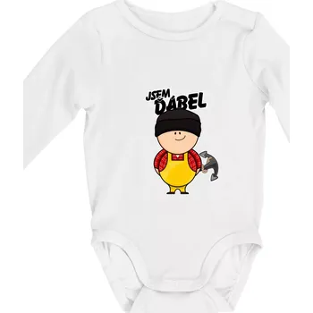 Kojenecké oblečení Jsem ďábel námořník žlutý - Body kojenecké s dlouhým rukávem - Dlouhý r. do 3 měs ( Bílá )