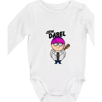 Jsem ďábel muzikant rocker - Body kojenecké s dlouhým rukávem - Dlouhý r. 3-6 měs ( Bílá )