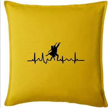 Polštář EKG tanec - tančící dvojice - Polštář 50x50 - 50x50 - Pouze potah ( Žlutá )