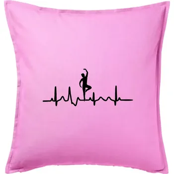Polštář EKG tanečník muž - Polštář 50x50 - 50x50 - Pouze potah ( Růžová )