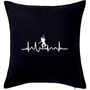 Polštář Ekg tanec - vlasy - Polštář 50x50 - 50x50 - Pouze potah ( Černá )
