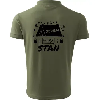 Pánská košile Jedem pod stan - Polokošile pánská Pique Polo 203 - L ( Khaki )