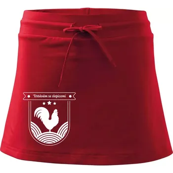 Dámská sukně Vstávám se slepicemi - Sportovní sukně - two in one - L ( Červená )