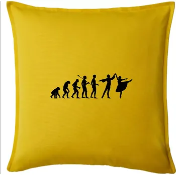 Polštář Evoluce tanec - muž a žena se sukní - Polštář 50x50 - 50x50 - Pouze potah ( Žlutá )