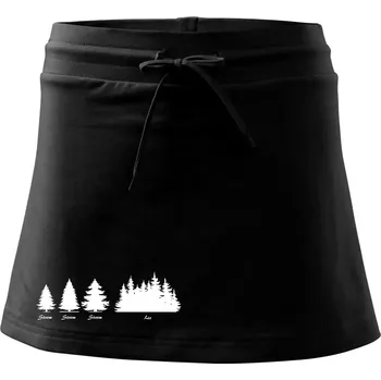 Dámská sukně Evoluce lesa - Sportovní sukně - two in one - XS ( Černá )