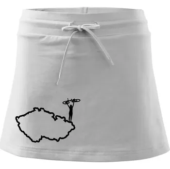 Dámská sukně Cyklistka - Mapa ČR - Sportovní sukně - two in one - XS ( Bílá )