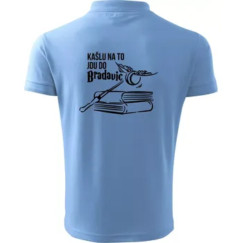 Pánská košile Kašlu na to, jdu do Bradavic - Polokošile pánská Pique Polo 203 - 3XL ( Pyžamově světlá modrá )
