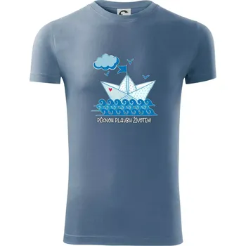 Pánské oblečení Pěknou plavbu životem - Viper FIT - Pánské zůžené tričko - M ( Denim )