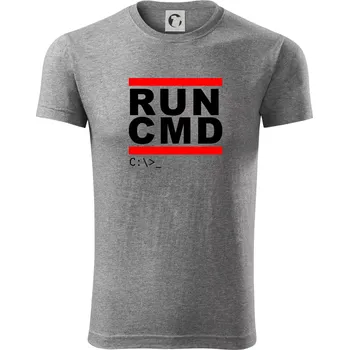 Pánské tričko Run CMD - Viper FIT - Pánské zůžené tričko - M ( Tmavě šedý melír )