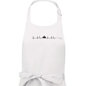 Kuchyňská zástěra Hory EKG - Pánská zástěra na vaření - Univerzální velikost ( Bílá )