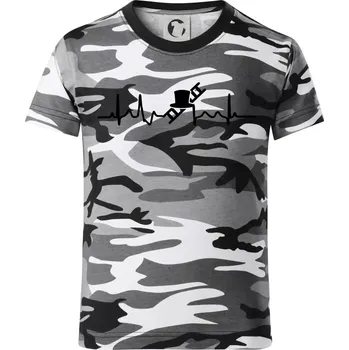 Chlapecké tričko EKG kominík - Dětské maskáčové triko - 122 cm/6 let ( Šedý maskáč )